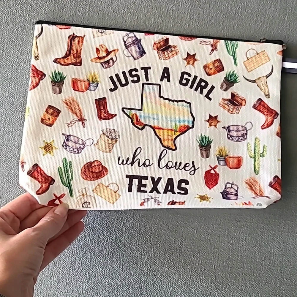 Texas Themed Makeup Bag